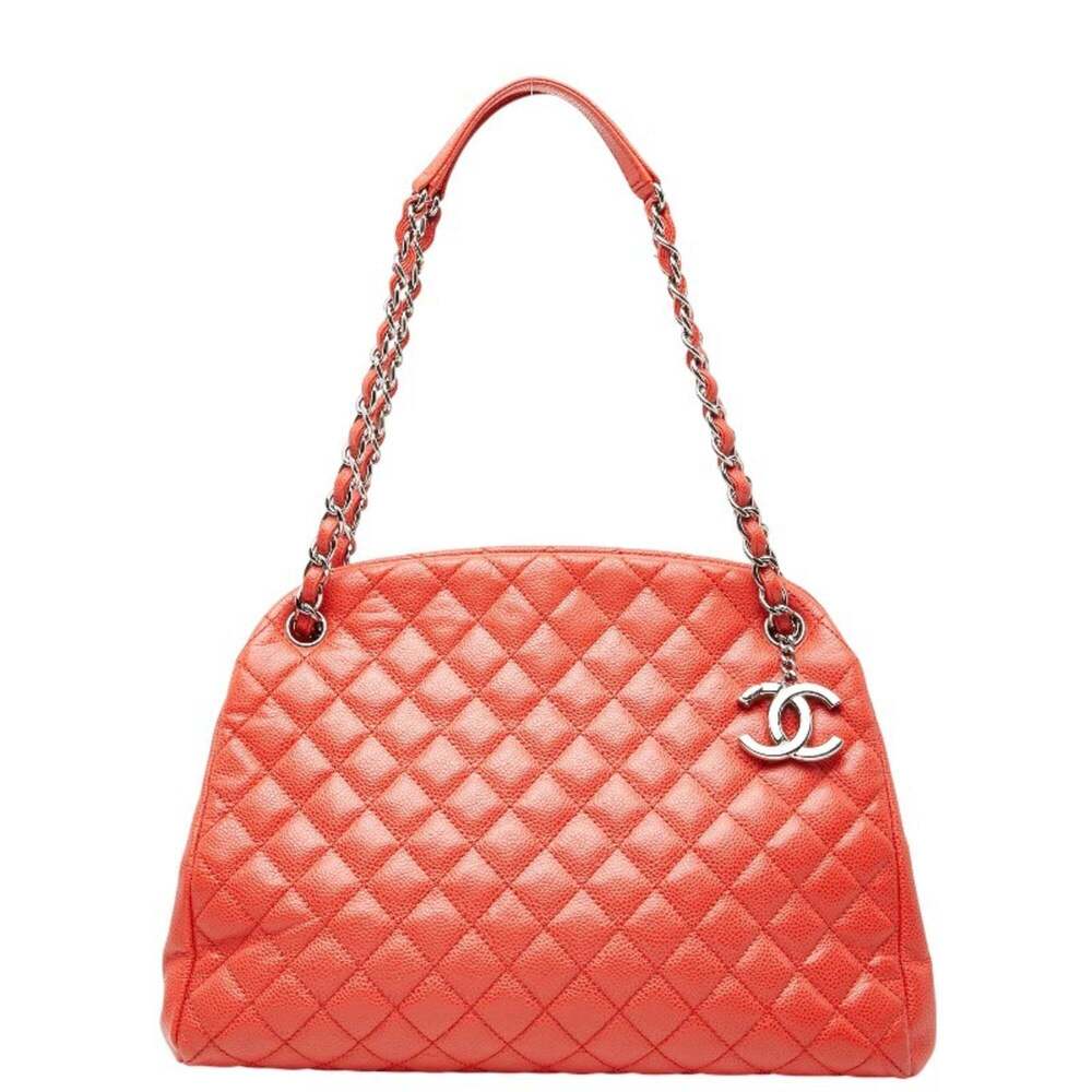 CHANEL Orange Caviar Leather Logo Shoulder Bag - Picture 1 of 12